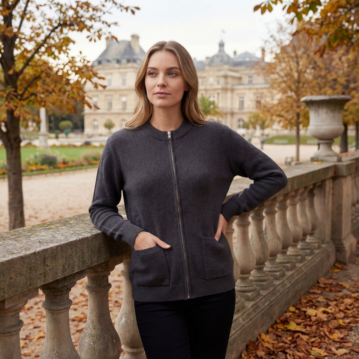 Riche | Women's Zipper-Front Knit Cardigan