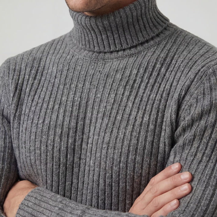Riche | Col roulé homme mélange laine technique – coupe slim raffinée