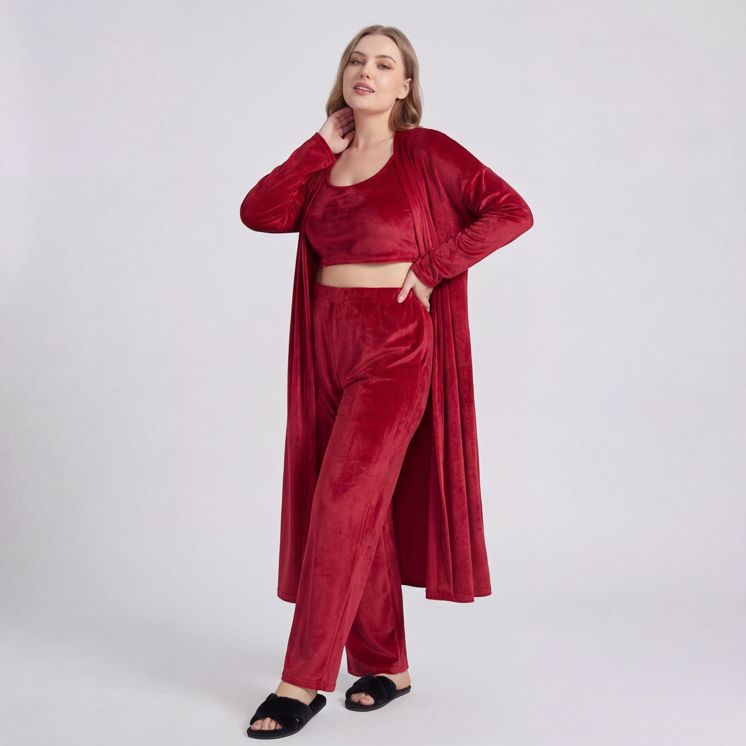 Riche | Ensemble Loungewear Femme Cozy 3 Pièces en Coton Mélangé