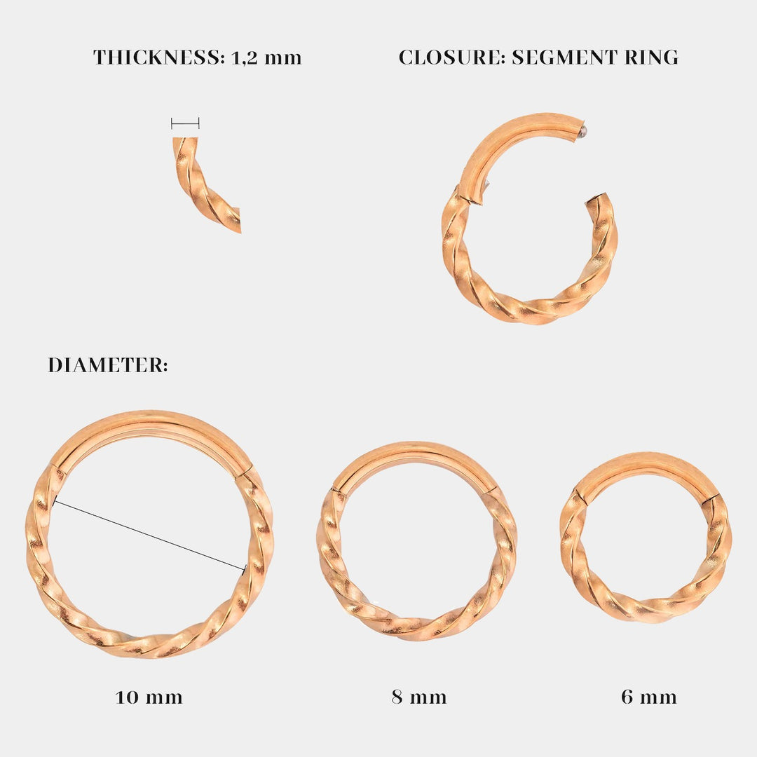 Créole Click en Acier Inoxydable pour Femme – Anneau Torsadé Ajusté
