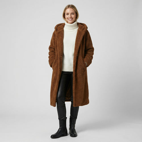Riche | Manteau long femme en fausse fourrure teddy
