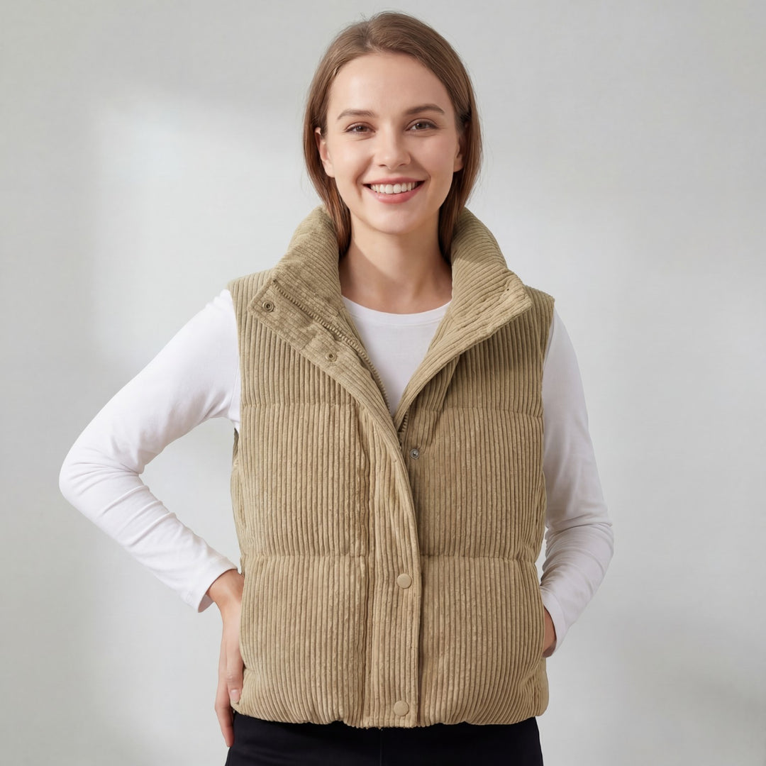 Riche | Veste Femme Matelassée Sans Manches à Col Montant