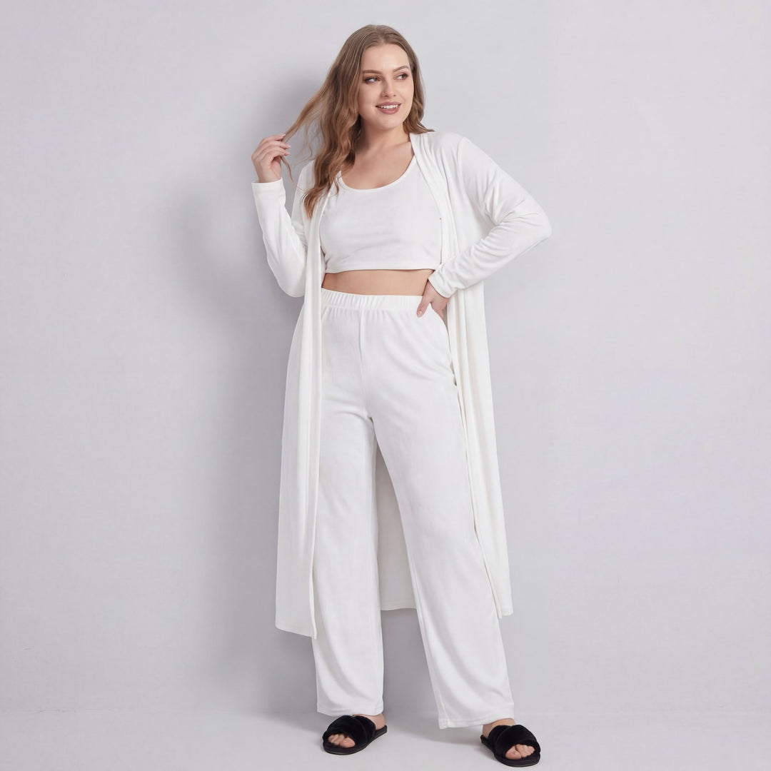 Riche | Ensemble Loungewear Femme Cozy 3 Pièces en Coton Mélangé