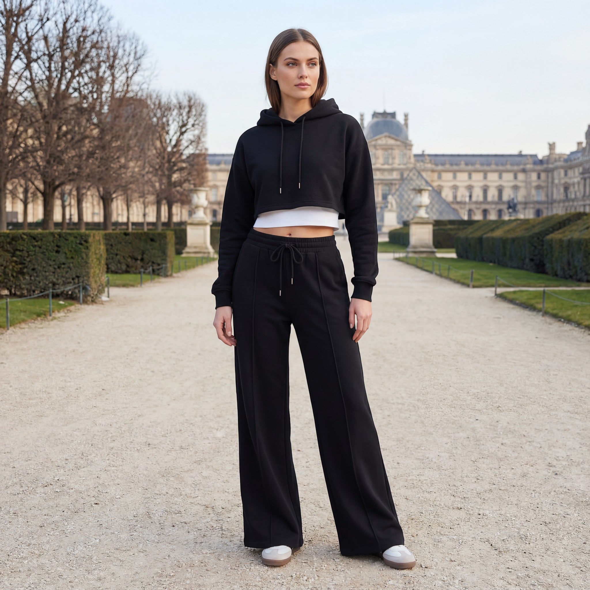 Riche | Ensemble d’intérieur à capuche en coton mélangé pour femme