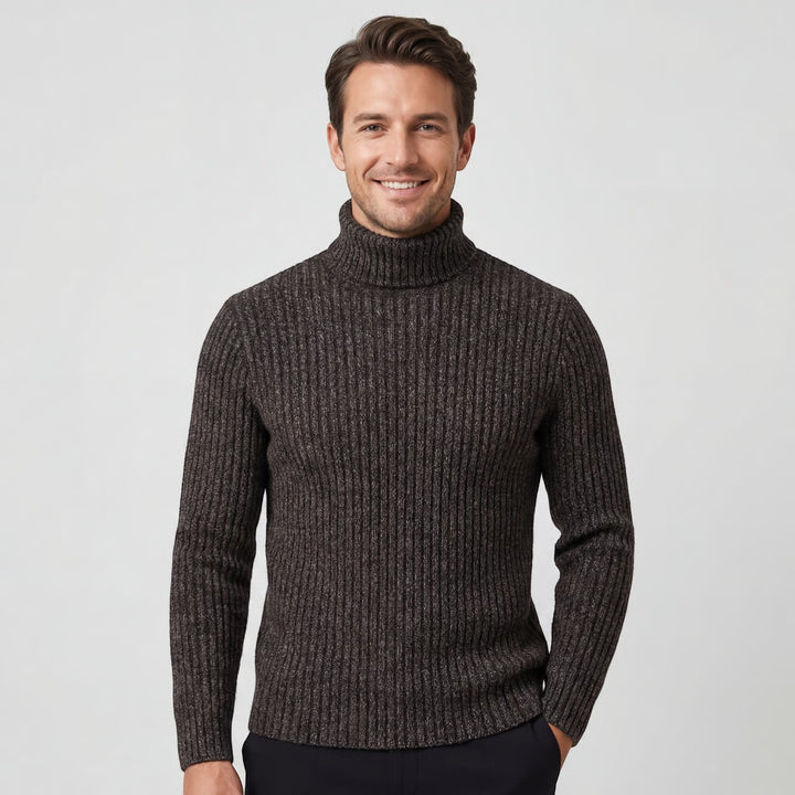 Riche | Col roulé homme mélange laine technique – coupe slim raffinée