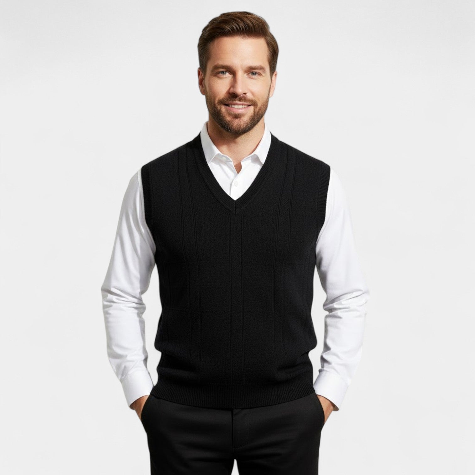 Riche | Gilet Sans Manches Homme en Maille – Col V Raffiné