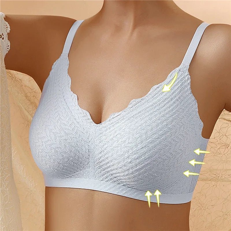 Seamless wireless bra for women – comfortable support with lace
