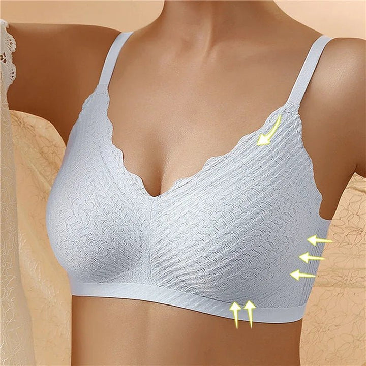 Seamless wireless bra for women – comfortable support with lace