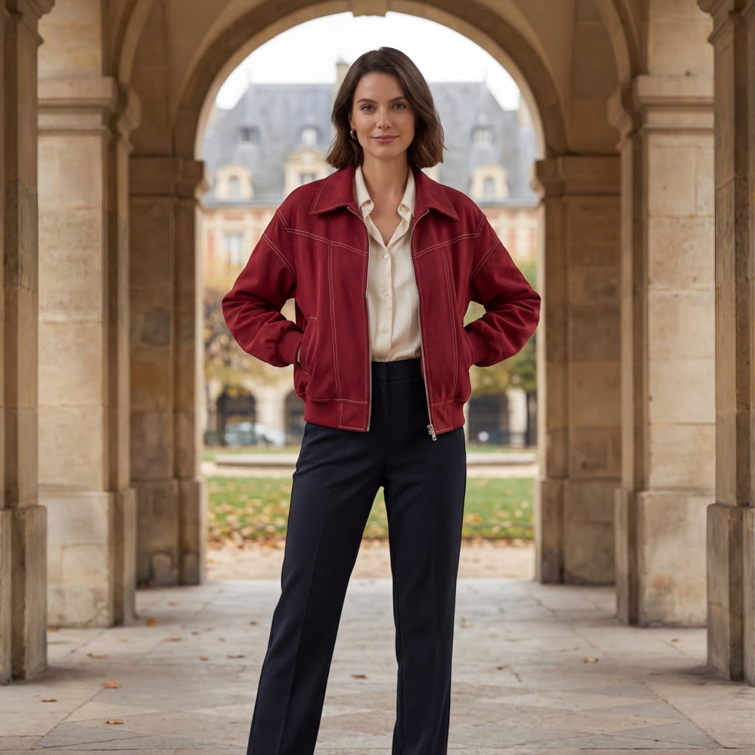 Riche | Veste Moto Zippée Effet Cuir pour Femme