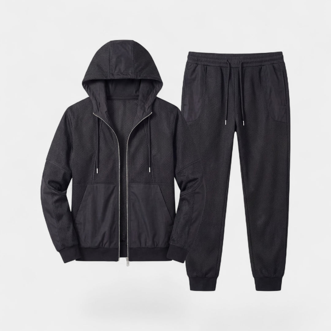 Ensemble survêtement en mesh pour homme – Coupe slim à capuche