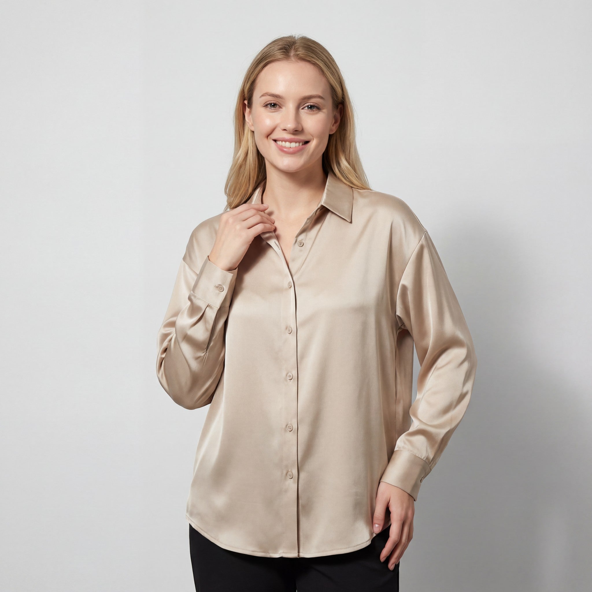 Riche | Blouse en soie à manches longues pour femme