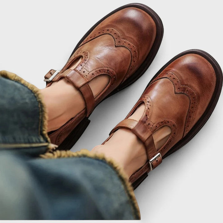 Riche | Chaussures Femme Structurées à Talon Épais en Cuir
