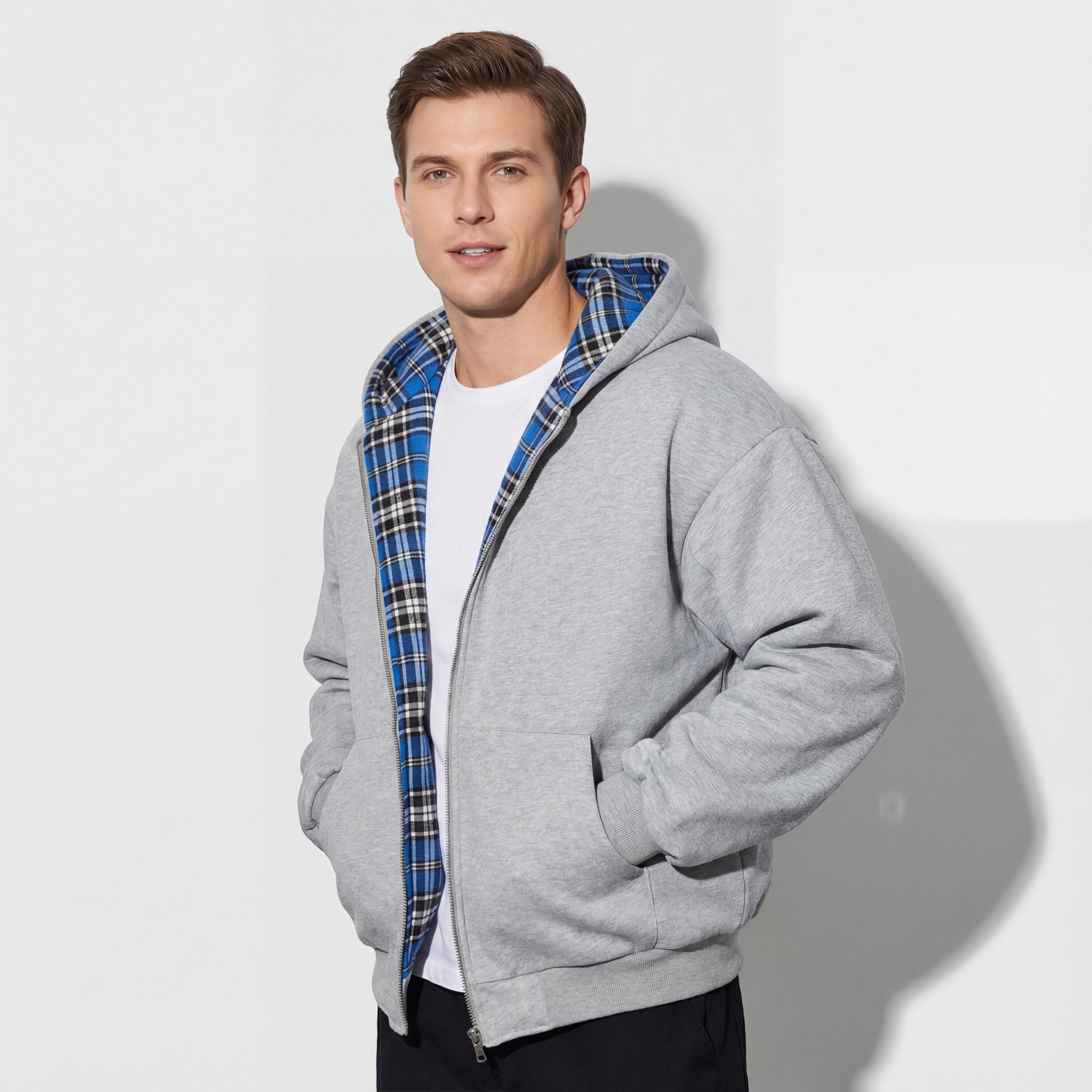 Riche | Veste réversible à capuche en maille pour femme et homme