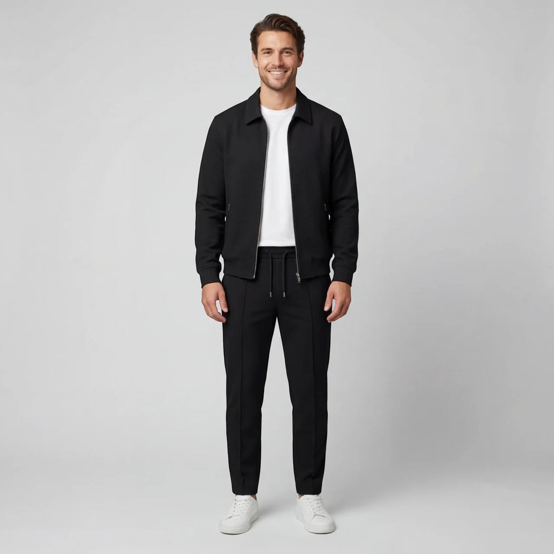 Herresæt med jakke og bukser i bomuldsblanding – Slim fit