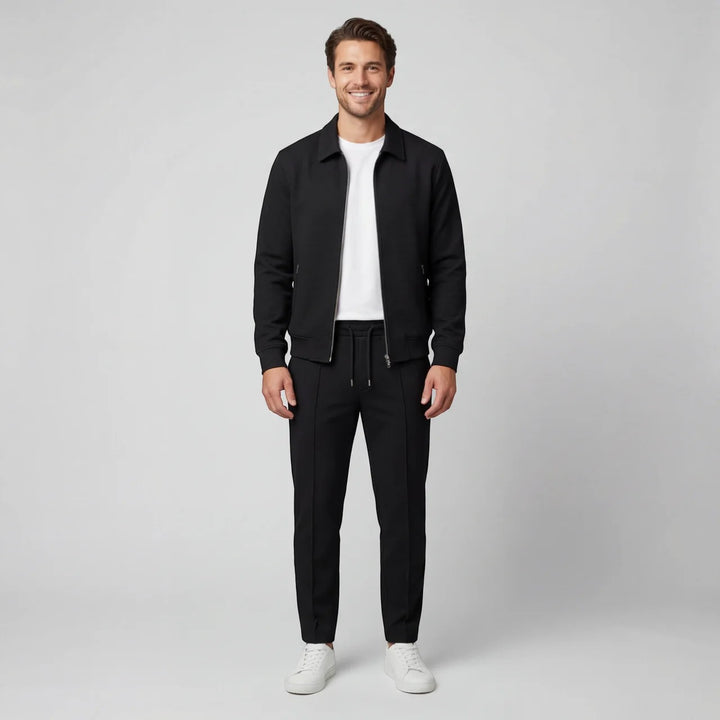 Herresæt med jakke og bukser i bomuldsblanding – Slim fit