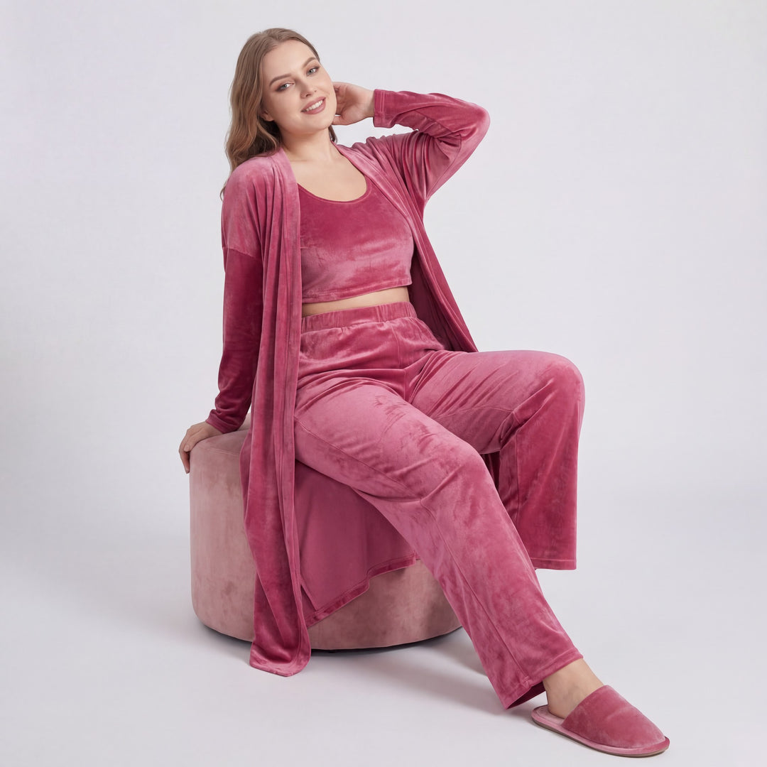 Riche | Ensemble Loungewear Femme Cozy 3 Pièces en Coton Mélangé