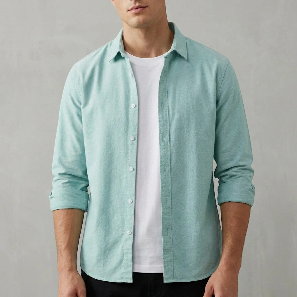 Chemise homme en lin manches longues – Coupe décontractée casual