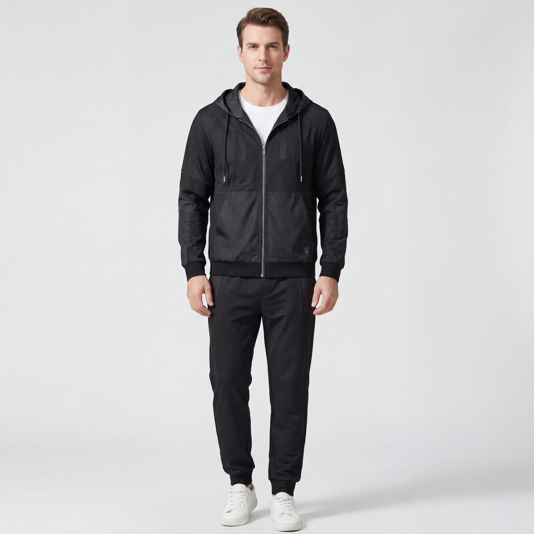 Ensemble survêtement en mesh pour homme – Coupe slim à capuche
