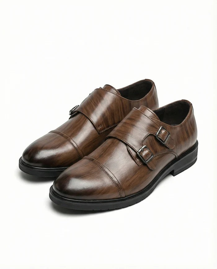 Chaussures homme à boucle en cuir – Bout pointu coupe ajustée