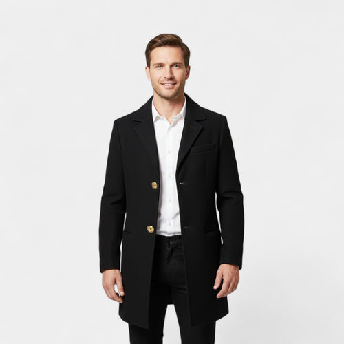 Riche | Manteau Homme en Laine – Mi-Long à Simple Boutonnage Classique