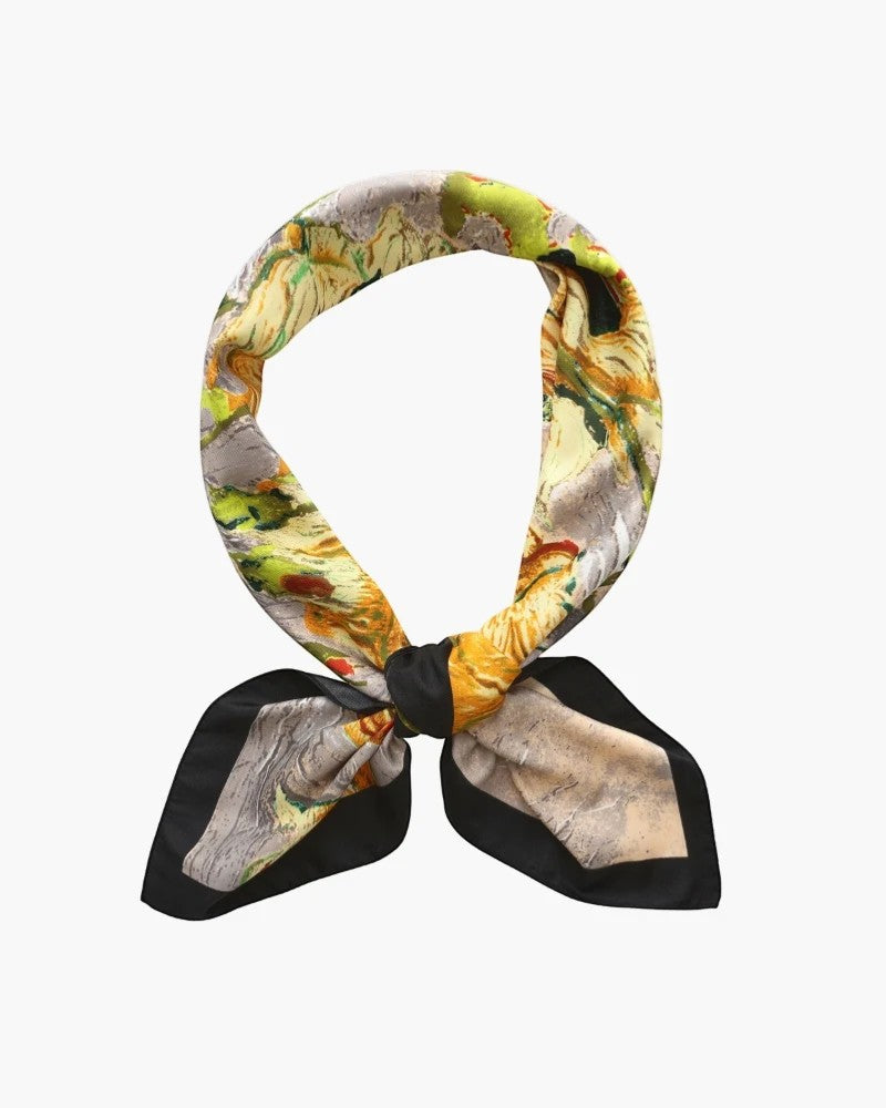 Foulard Carré Femme en Satin de Soie – Écharpe Élégante Polyvalente