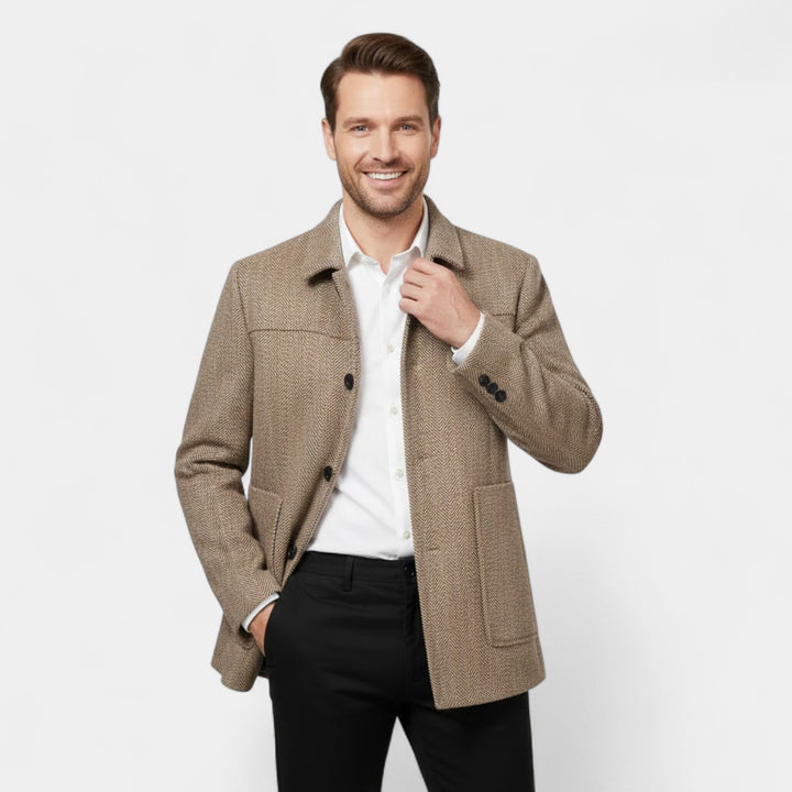 Riche | Men's Wool Coat – Casual Business-Style Lapel Collar