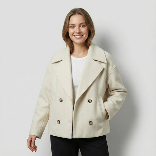 Riche | Manteau court croisé femme en laine