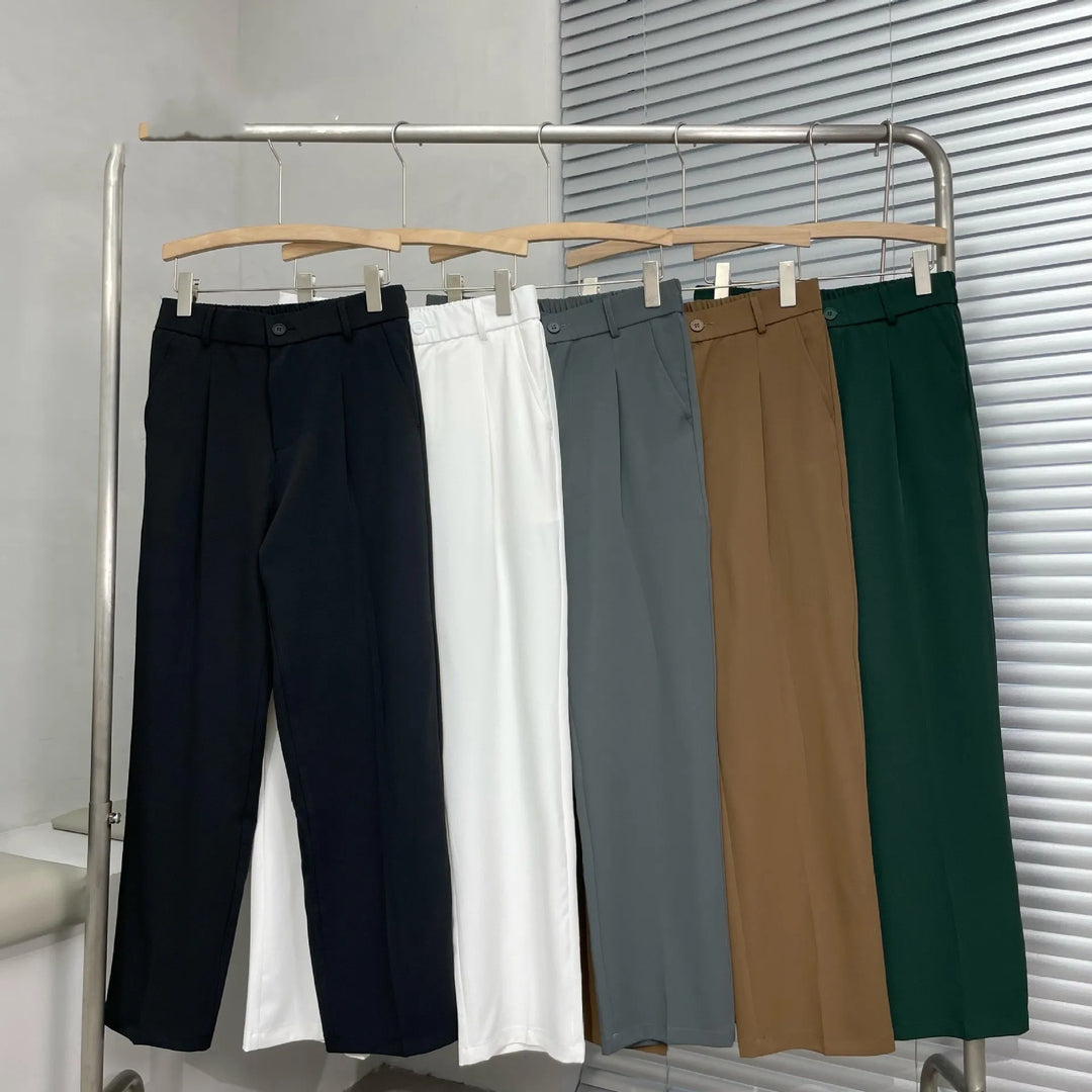 Pantalon Homme Coupe Droite Décontractée en Coton – Coupe Casual Légère