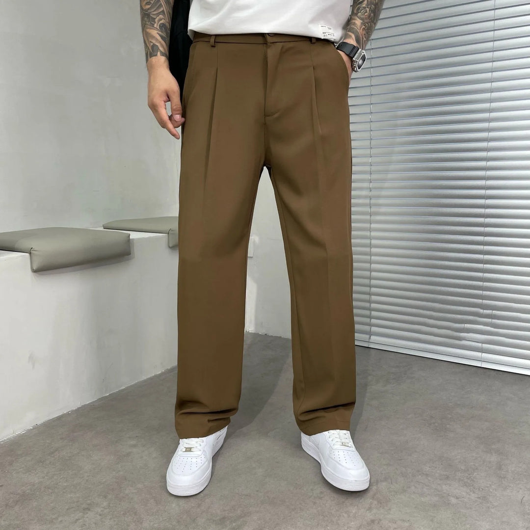Pantalon Homme Coupe Droite Décontractée en Coton – Coupe Casual Légère