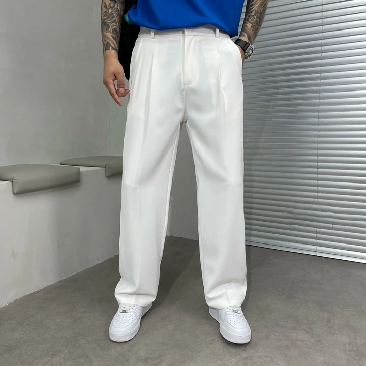 Pantalon Homme Coupe Droite Décontractée en Coton – Coupe Casual Légère