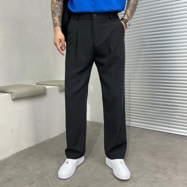 Pantalon Homme Coupe Droite Décontractée en Coton – Coupe Casual Légère
