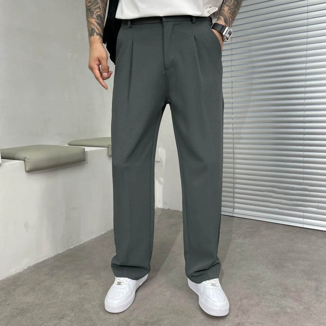 Pantalon Homme Coupe Droite Décontractée en Coton – Coupe Casual Légère