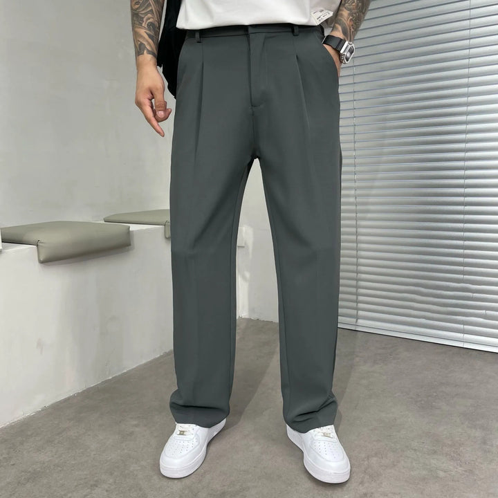 Pantalon Homme Coupe Droite Décontractée en Coton – Coupe Casual Légère