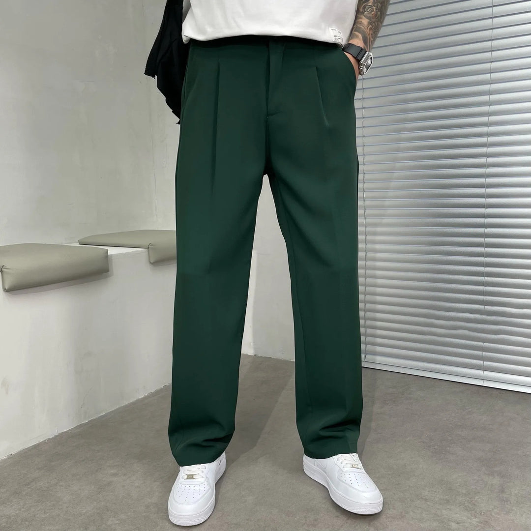 Pantalon Homme Coupe Droite Décontractée en Coton – Coupe Casual Légère