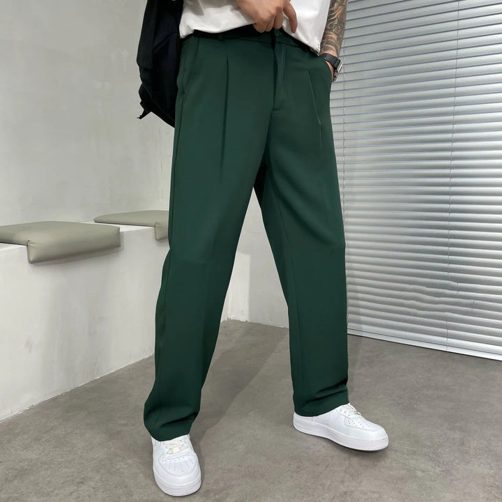 Pantalon Homme Coupe Droite Décontractée en Coton – Coupe Casual Légère