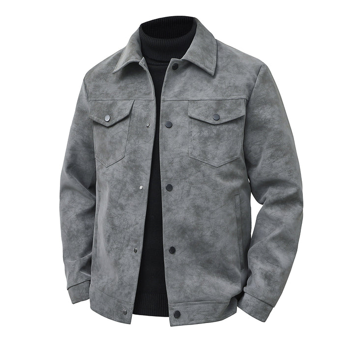Veste Homme Vintage Coupe Structurée – Finition Mate Fermeture Boutonnée