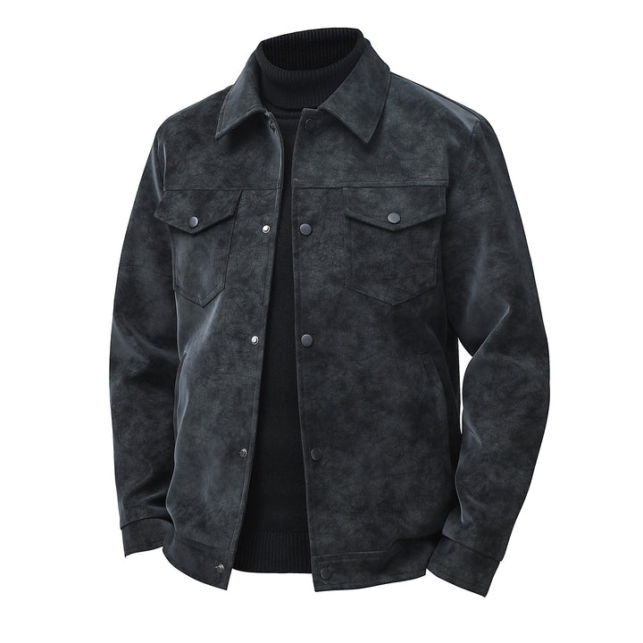 Veste Homme Vintage Coupe Structurée – Finition Mate Fermeture Boutonnée