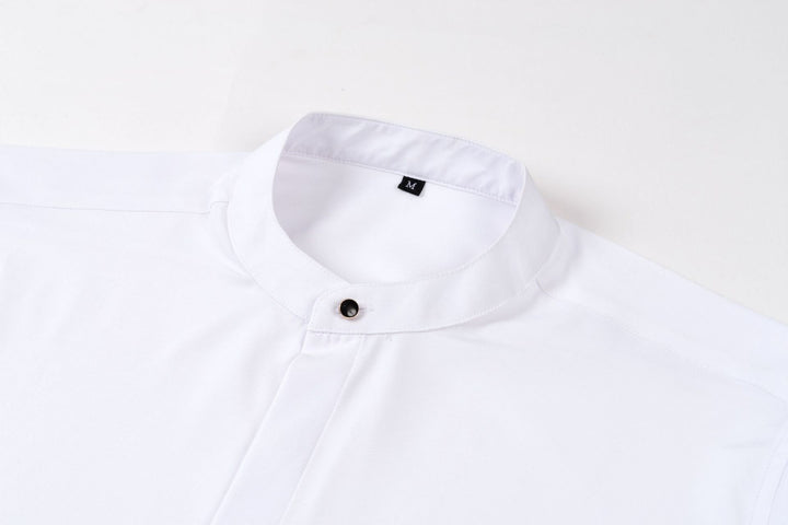 Chemise Homme à Col Mao et Manches Longues – Coupe Slim Tailleur Légère