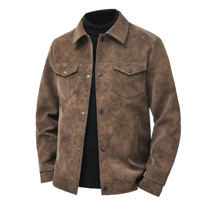 Veste Homme Vintage Coupe Structurée – Finition Mate Fermeture Boutonnée