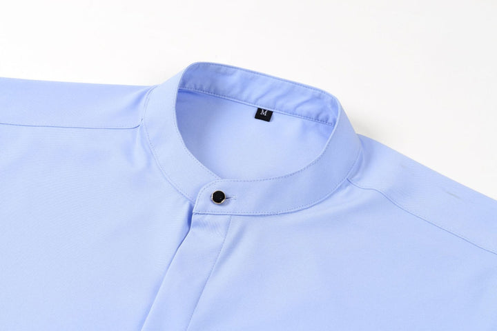 Chemise Homme à Col Mao et Manches Longues – Coupe Slim Tailleur Légère