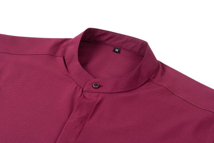Chemise Homme à Col Mao et Manches Longues – Coupe Slim Tailleur Légère