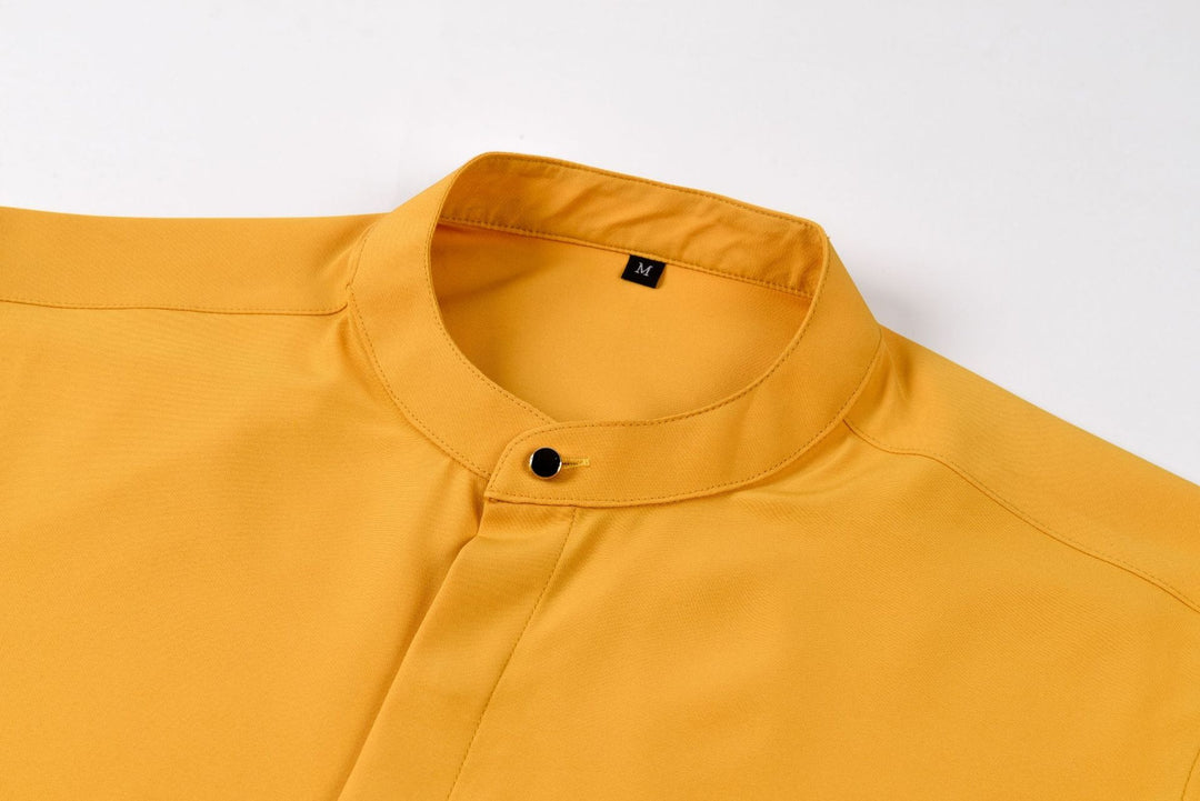 Chemise Homme à Col Mao et Manches Longues – Coupe Slim Tailleur Légère