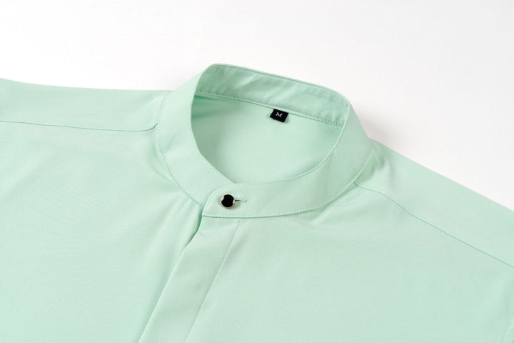 Chemise Homme à Col Mao et Manches Longues – Coupe Slim Tailleur Légère