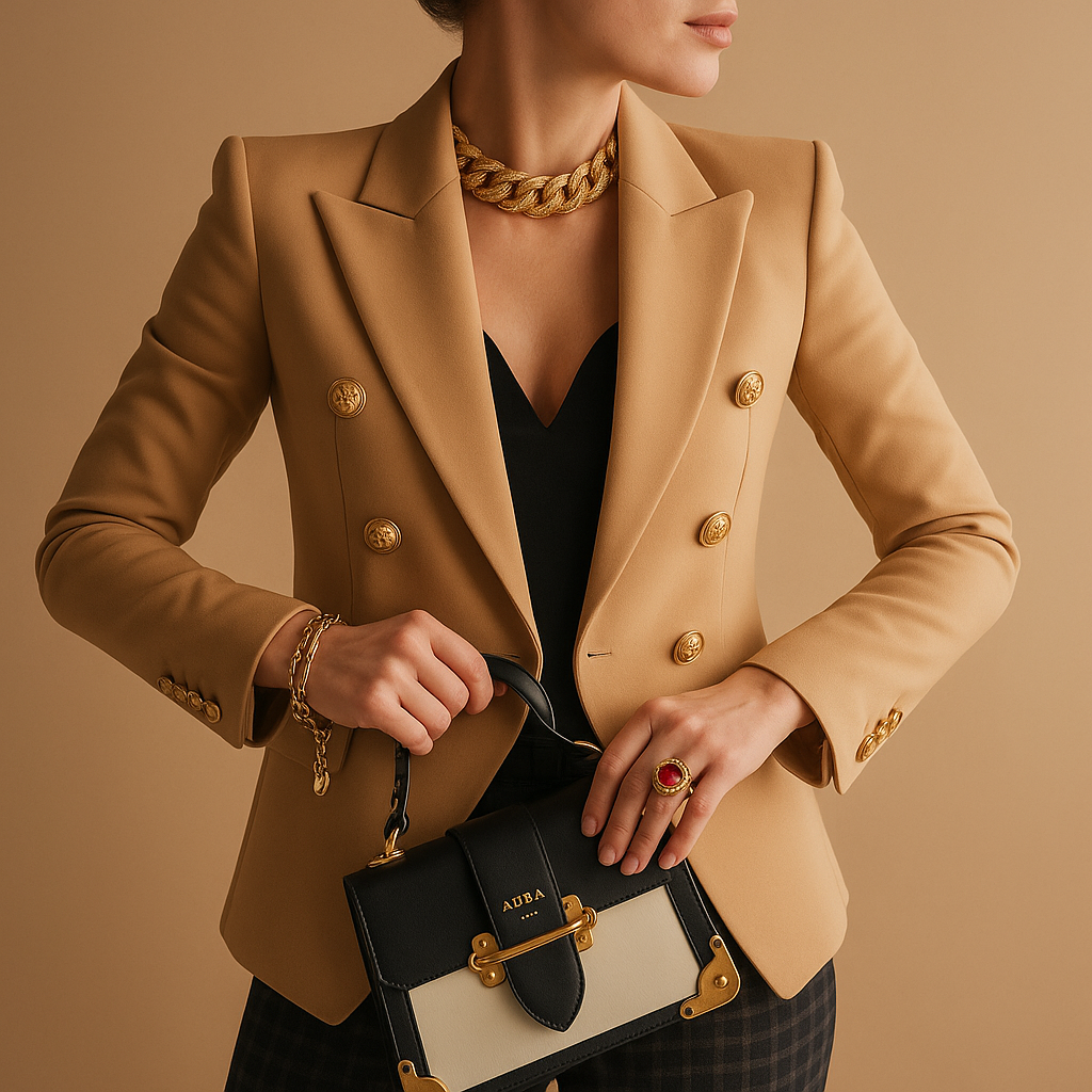 Women's Tailored Blazer – Long Sleeves, Slim Fit, Structured