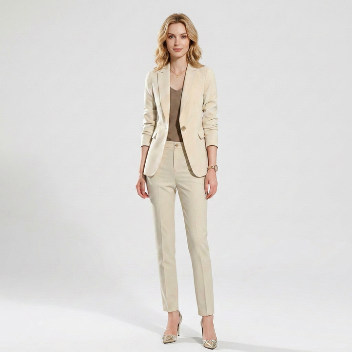 Tailleur Femme Blazer & Pantalon – Coupe Slim Stretch Formelle