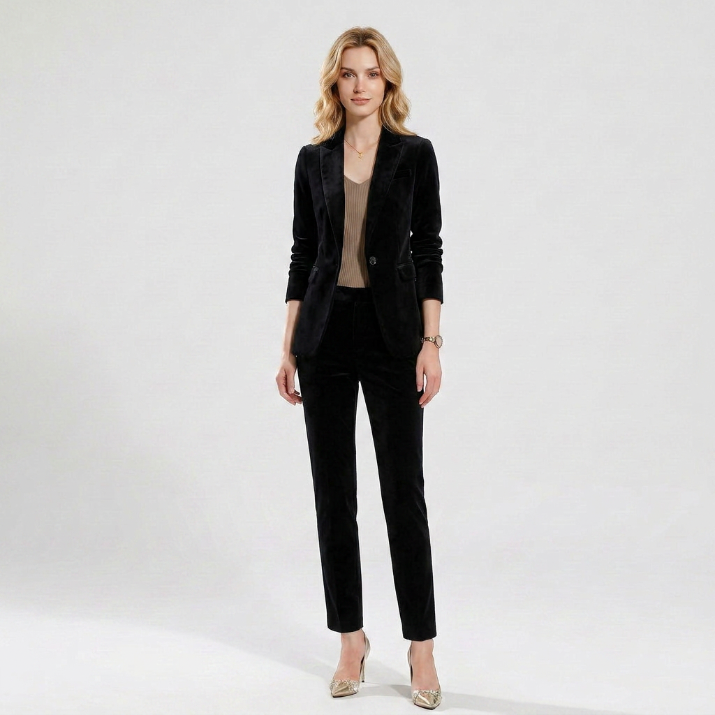 Tailleur Femme Blazer & Pantalon – Coupe Slim Stretch Formelle
