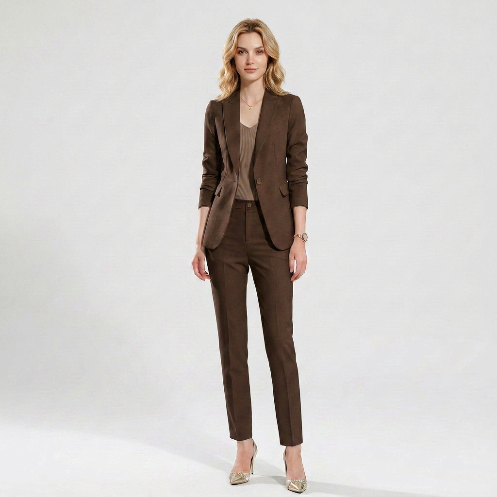 Tailleur Femme Blazer & Pantalon – Coupe Slim Stretch Formelle