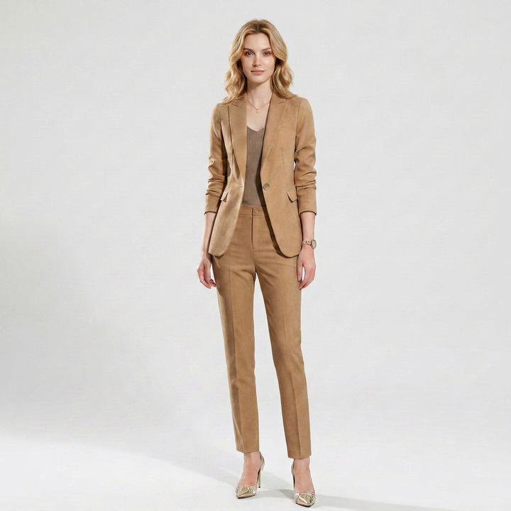 Tailleur Femme Blazer & Pantalon – Coupe Slim Stretch Formelle