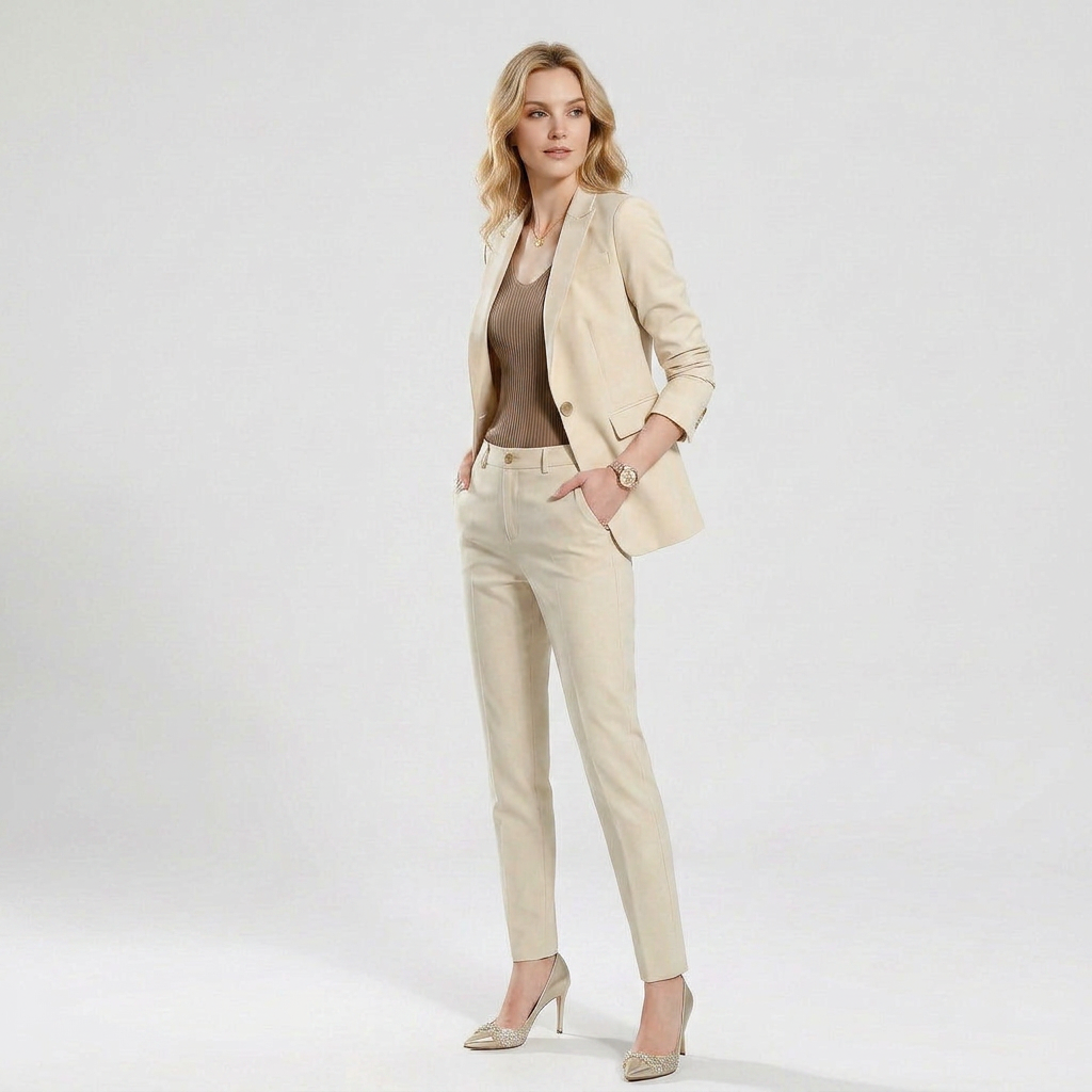 Tailleur Femme Blazer & Pantalon – Coupe Slim Stretch Formelle