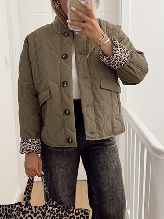 Manteau matelassé femme rembourré – Coupe ample fermeture boutonnée